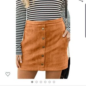 Faux Suede Mini Skirt
